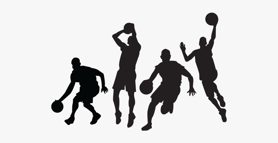 Basketball Players Silhouettes - Basketball Players Black Clipart, Transparent Clipart