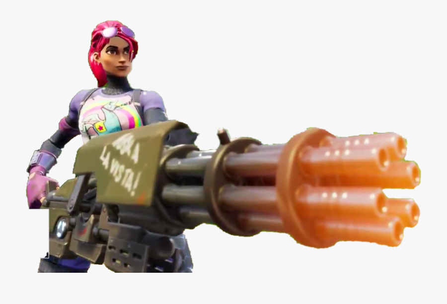 Freetoedit Minigun Update Battleroyale - Fortnite Characters Holding Guns Png, Transparent Clipart
