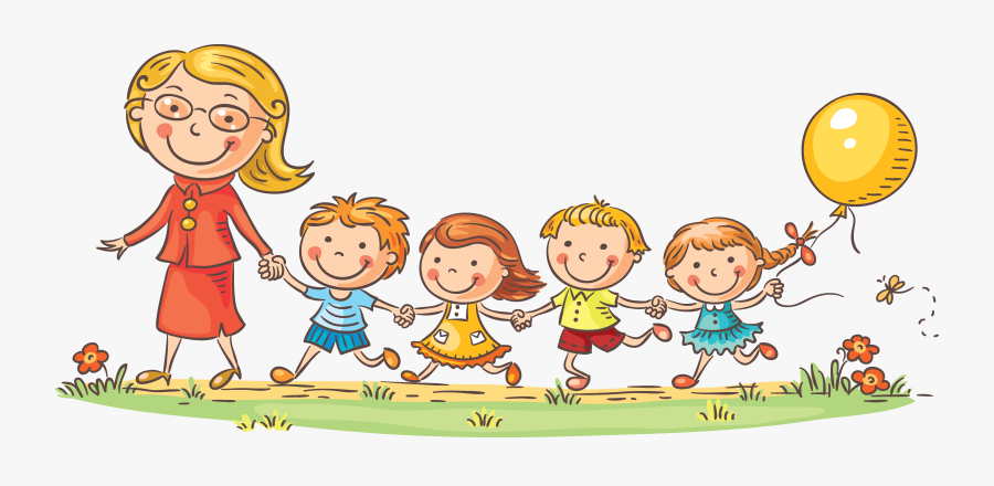 Brain Clipart Teachers - Maestras Con Sus Niños, Transparent Clipart