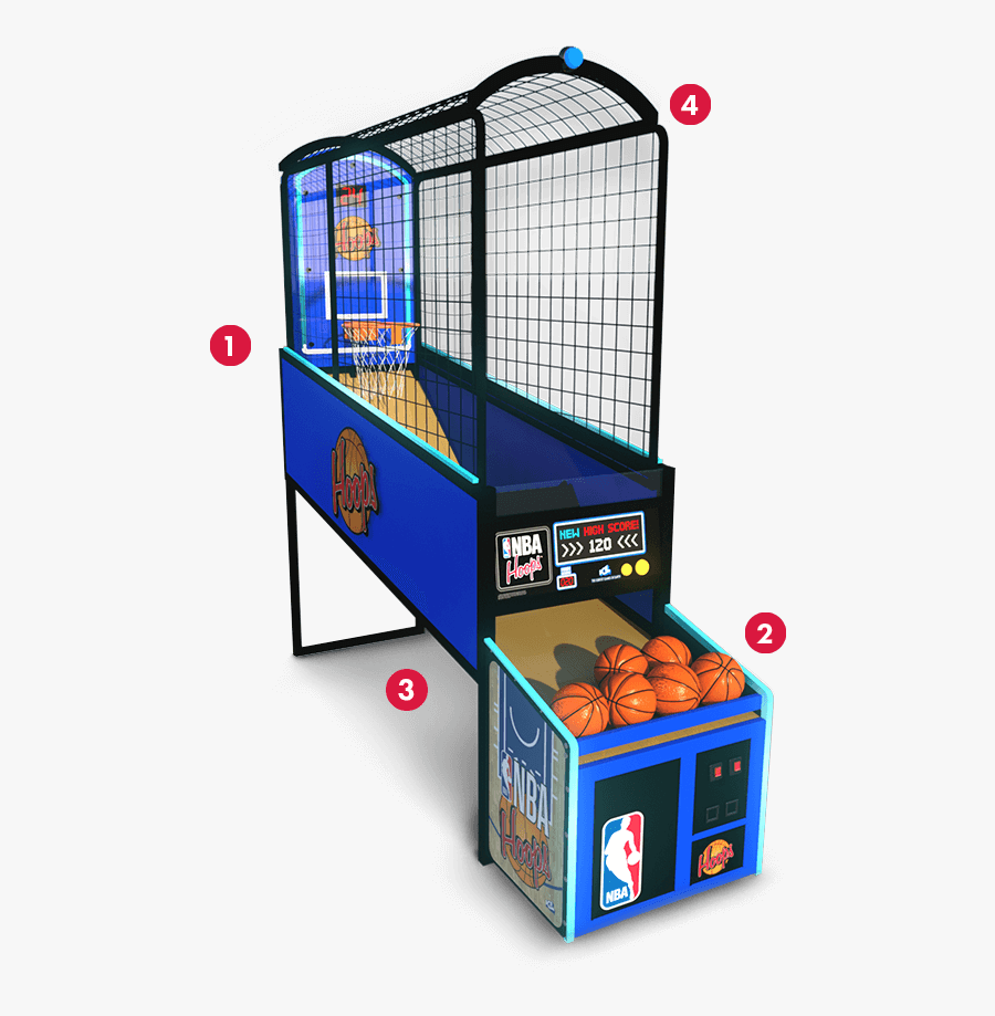 Nba Hoops Basketball Arcade Game Oem Parts, Service - Nba Hoops Arcade Game, Transparent Clipart