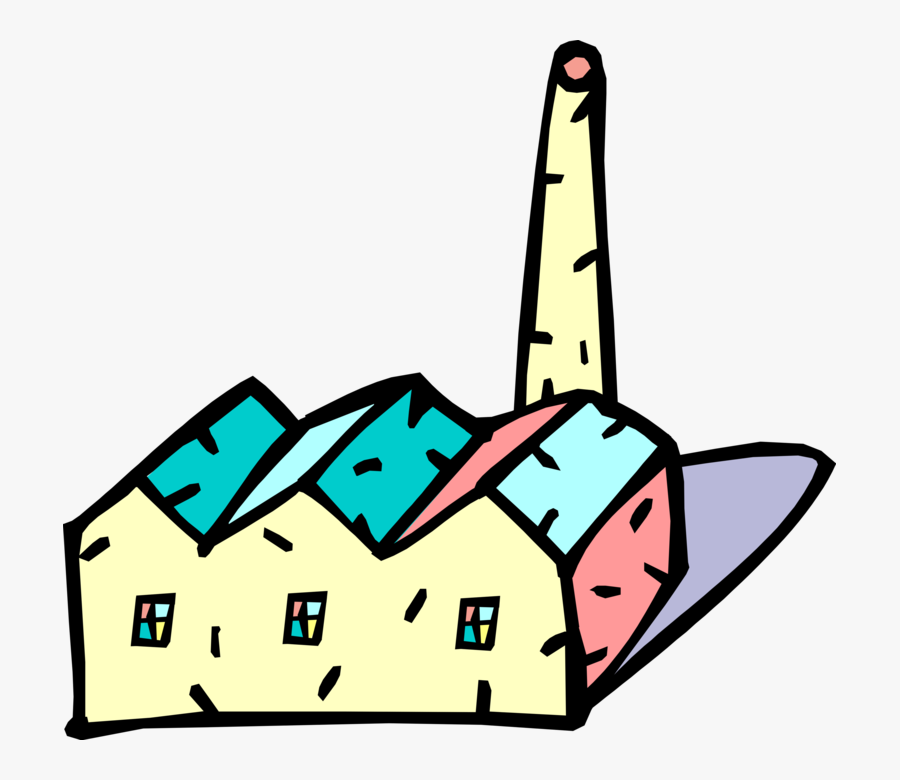 Vector Illustration Of Industrial Manufacturing Factory, Transparent Clipart