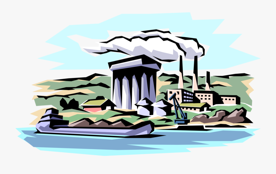 Factory Smokestack Pollution - Illustration, Transparent Clipart
