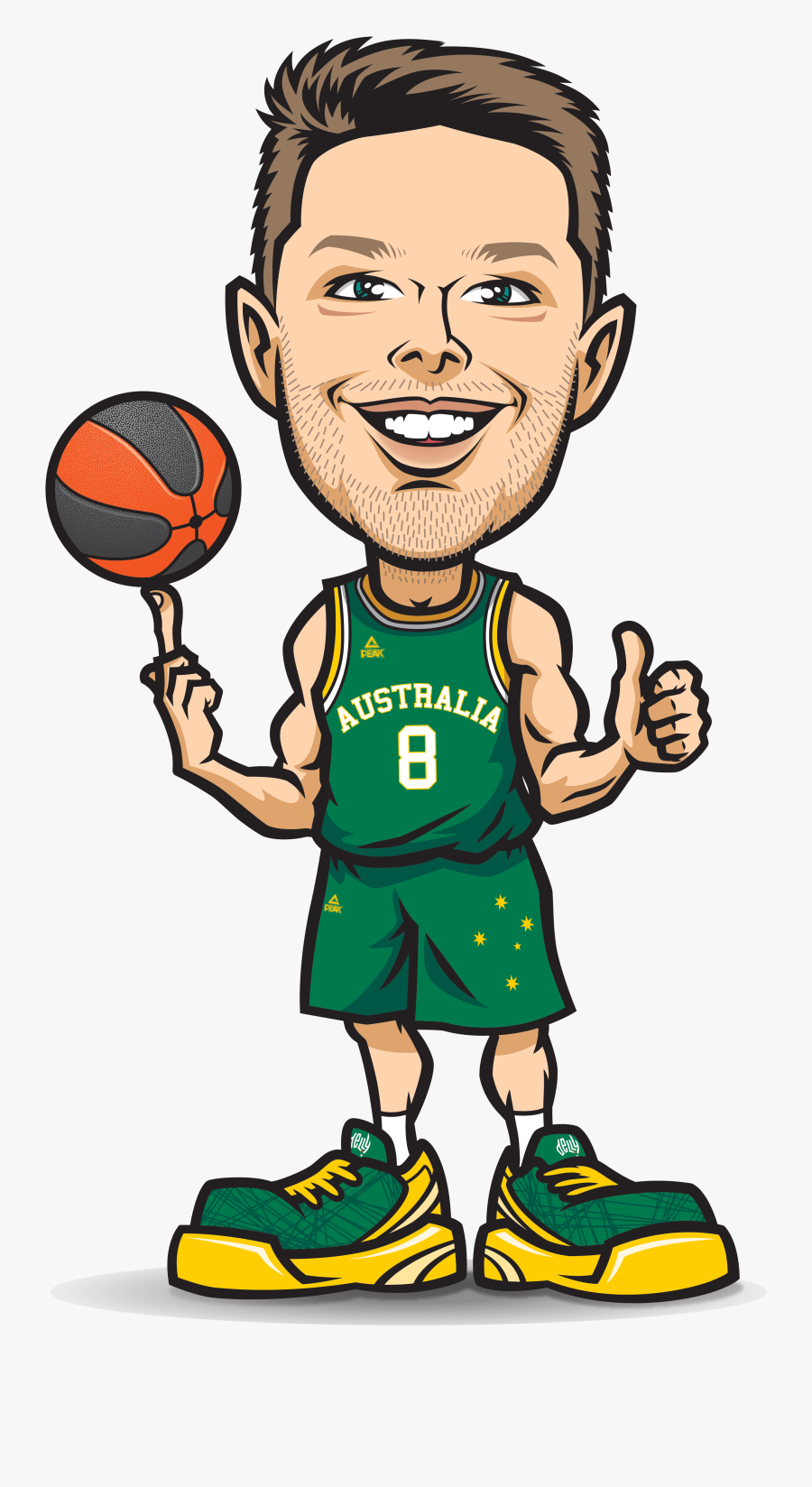 Ba Matthewdellavedova Final - Caricature Basketball Player Png, Transparent Clipart