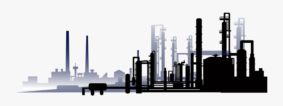 Oil Coal Petroleum Factory Refinery Euclidean Vector - Oil Refinery Silhouette Png, Transparent Clipart