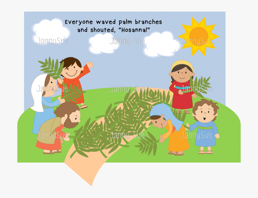 Palm Clipart Hosanna - Children's Palm Sunday Clipart, Transparent Clipart