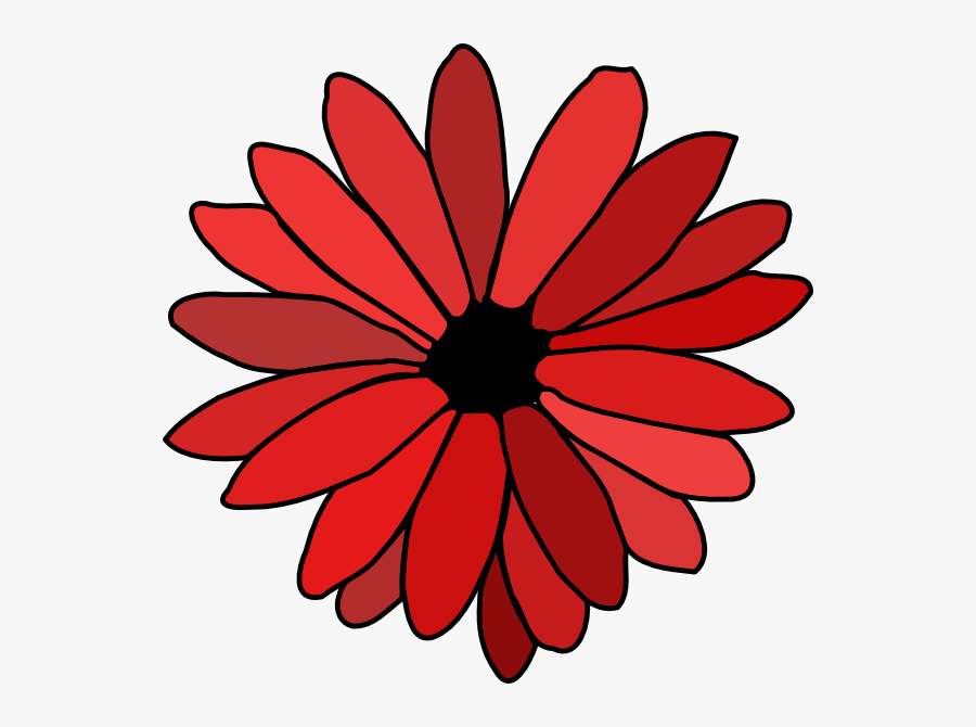 Red Flower Clip Art At Clkercom Vector Online - Pink Daisy Flower Clipart, Transparent Clipart