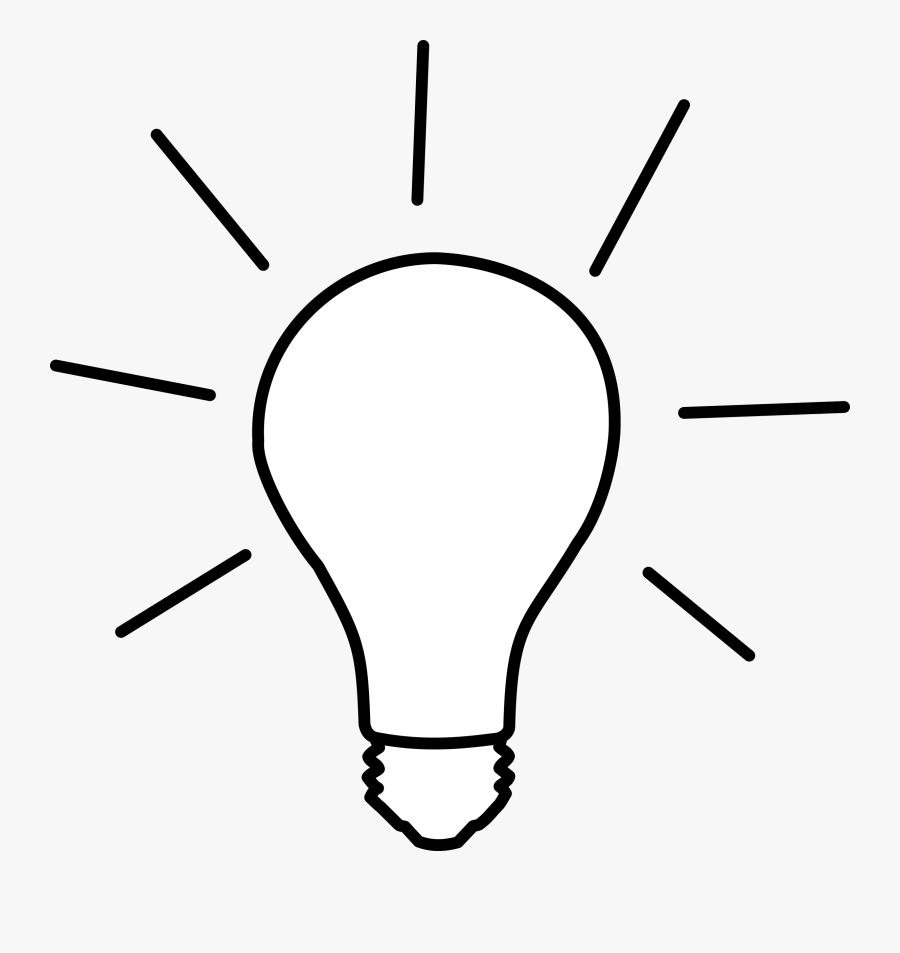 Lightbulb Idea Light Bulb Clip Art At Vector Clip Art - Light Clipart Black And White, Transparent Clipart