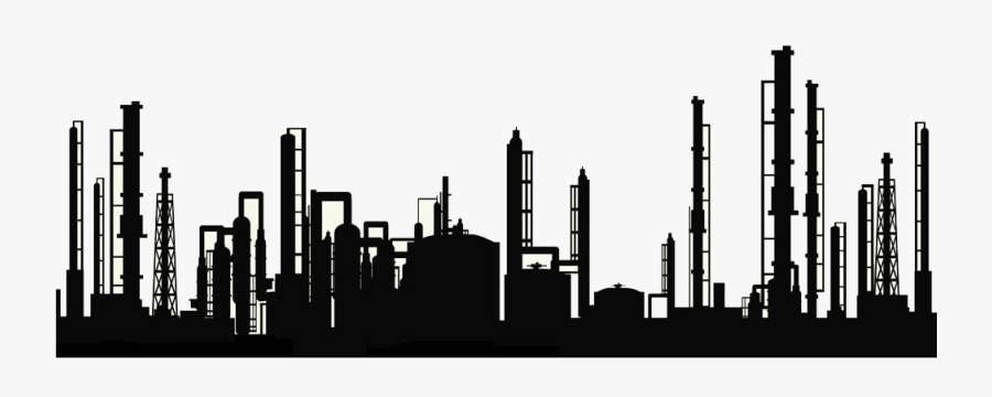 Refinery Pipe Oil Silhouette Factory Free Transparent - Oil Refinery Silhouette Png, Transparent Clipart