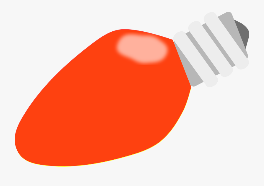 Bulb Clipart Orange - Red Christmas Light Bulb Clipart, Transparent Clipart