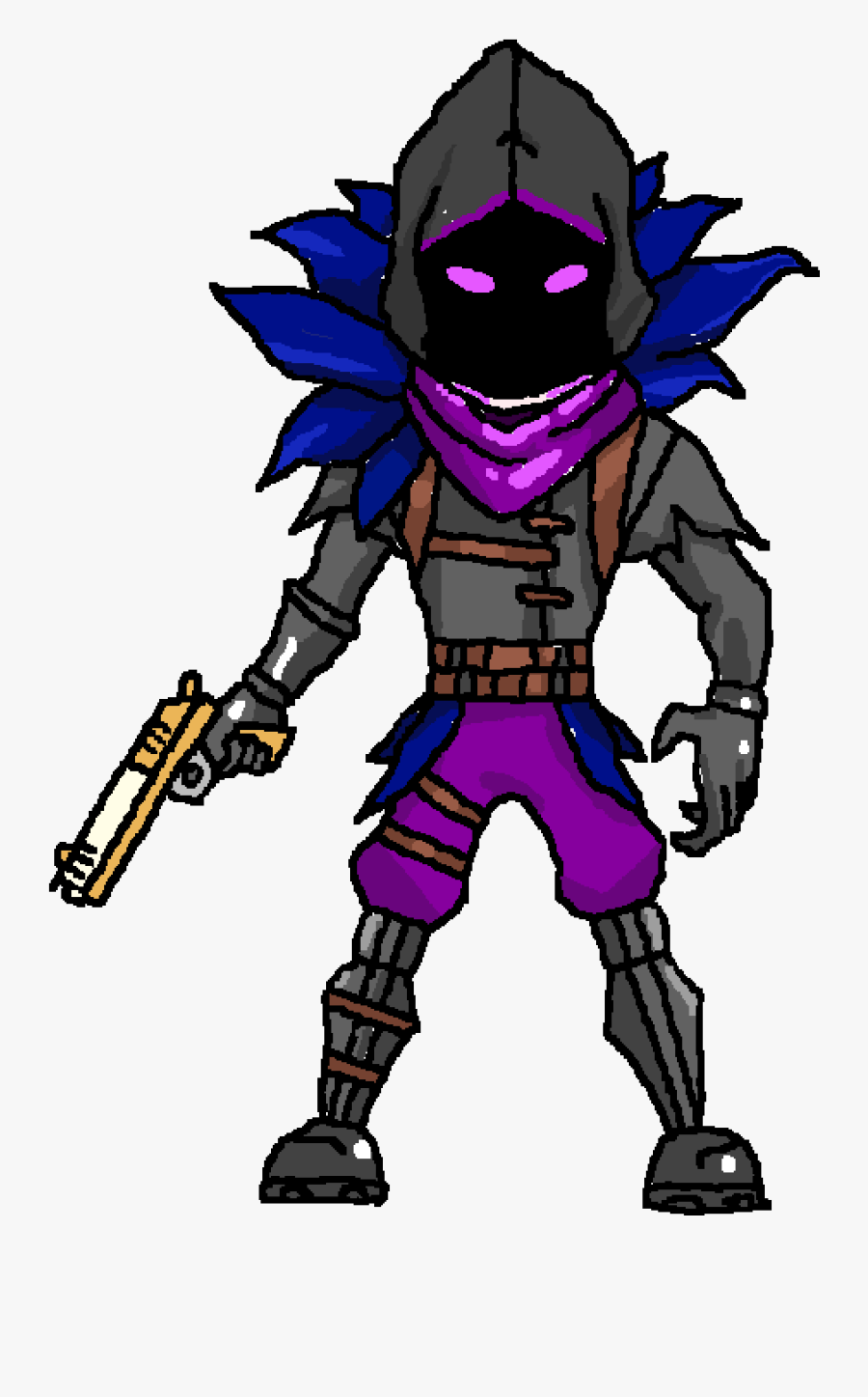 Raven Fortnite Drawing Png Download - Raven Fortnite Drawing, Transparent Clipart