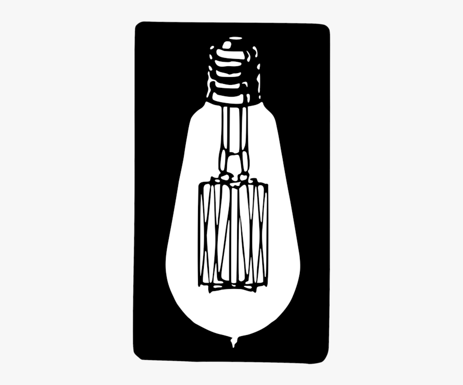 Black And White,light,incandescent Light Bulb - Incandescent Light Bulb, Transparent Clipart