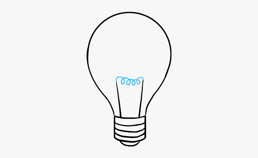 How To Draw A Light Bulb - Light Bulb Drawing, Transparent Clipart