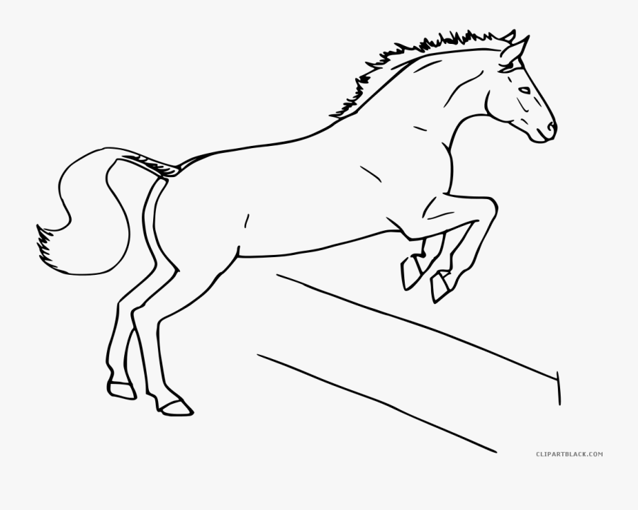 Jumping Clipartblack Com Animal - Horse Going Over A Jump Drawing Easy, Transparent Clipart