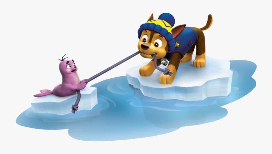 Paw Patrol Chase Having Fun Clipart In Snow Transparent - Chase Paw Patrol In Snow, Transparent Clipart