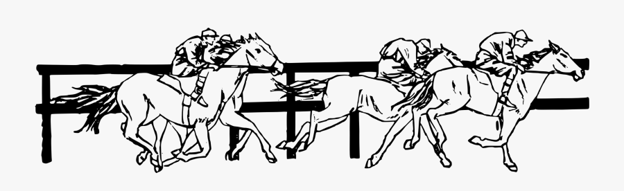 Art,monochrome Photography,artwork - Race Horse Black And White Clip Art, Transparent Clipart