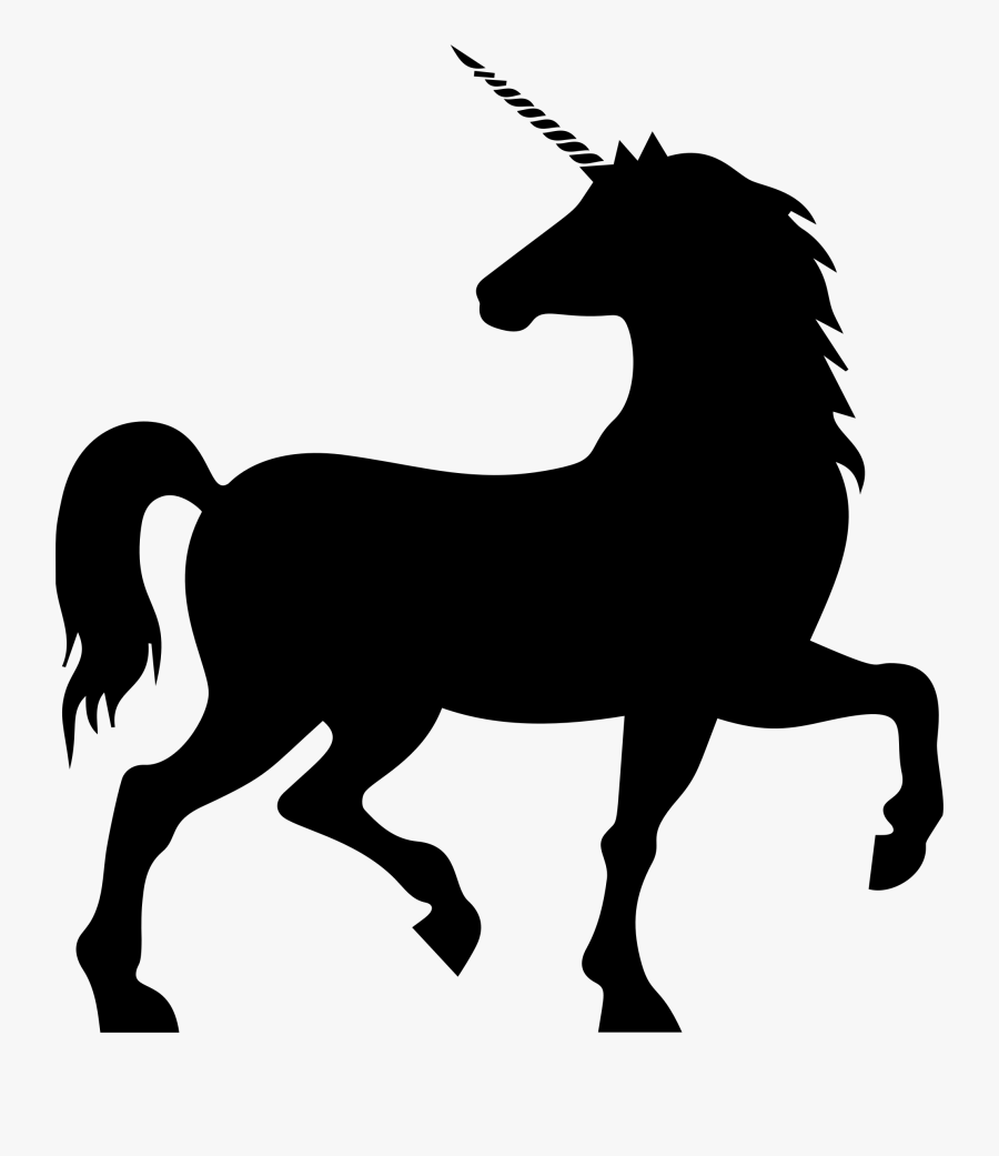 Unicornio Clipart Black - Silhouette Of A Unicorn, Transparent Clipart