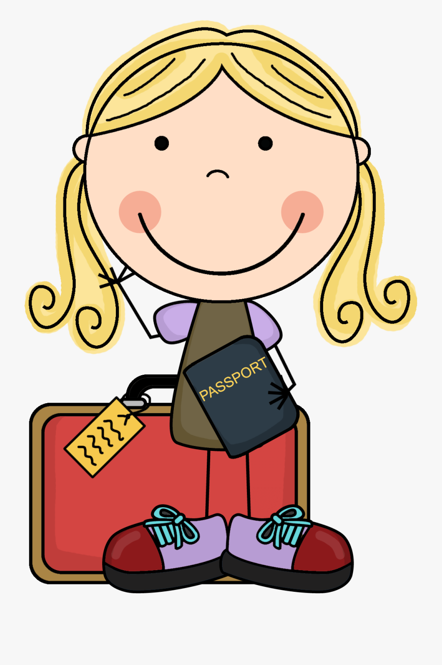 Transparent Traveling Clipart - Kid Vacation Clipart, Transparent Clipart