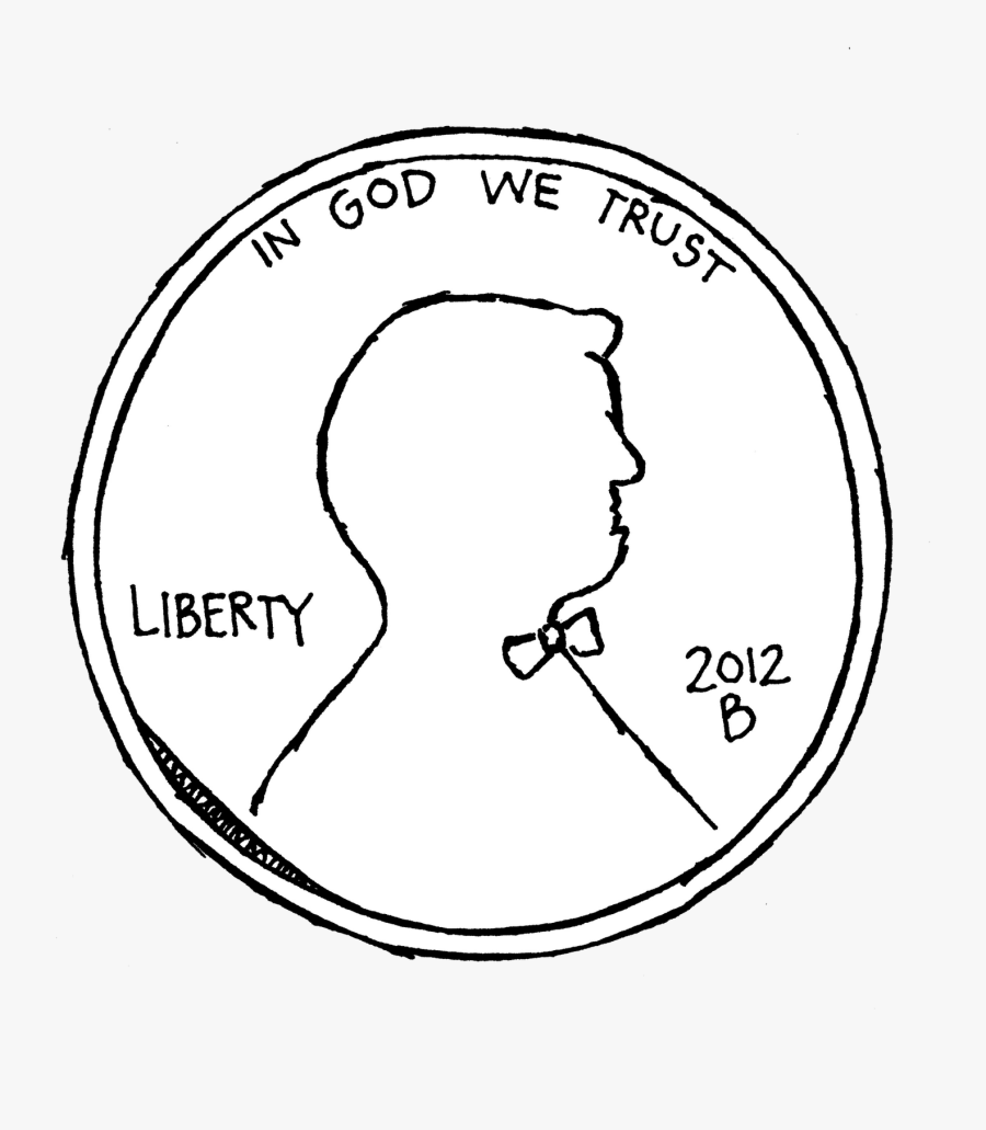 Penny Clipart Front - Drawing Of Penny Coin, Transparent Clipart