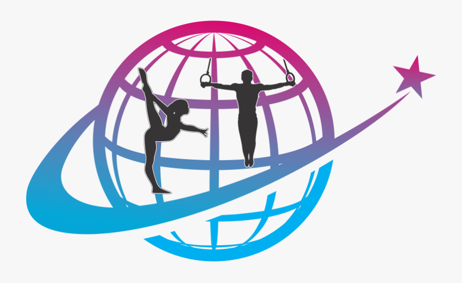 World Class Gymnastics - Logo With Globe Icon, Transparent Clipart