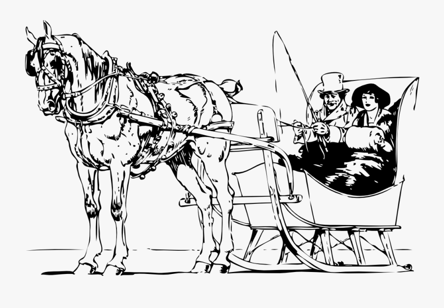 Horse Drawn Sleigh Clip Art, Transparent Clipart