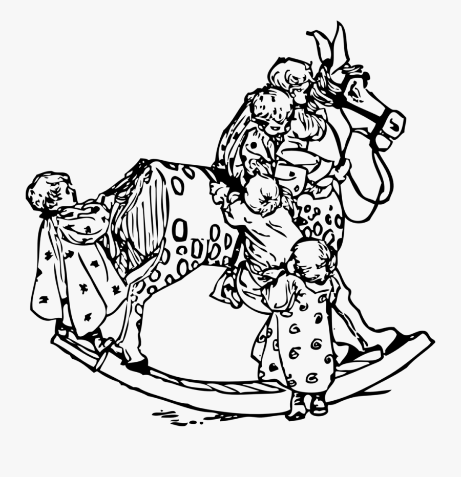 Toddlers On A Rocking Horse Svg Clip Arts - Hobby Horse Coloring, Transparent Clipart
