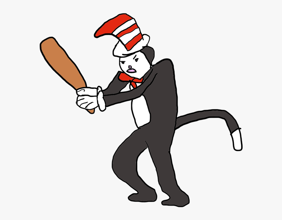 Cat In The Hat With Bat By Thekoloipo - Cat In The Hat Bat, Transparent Clipart