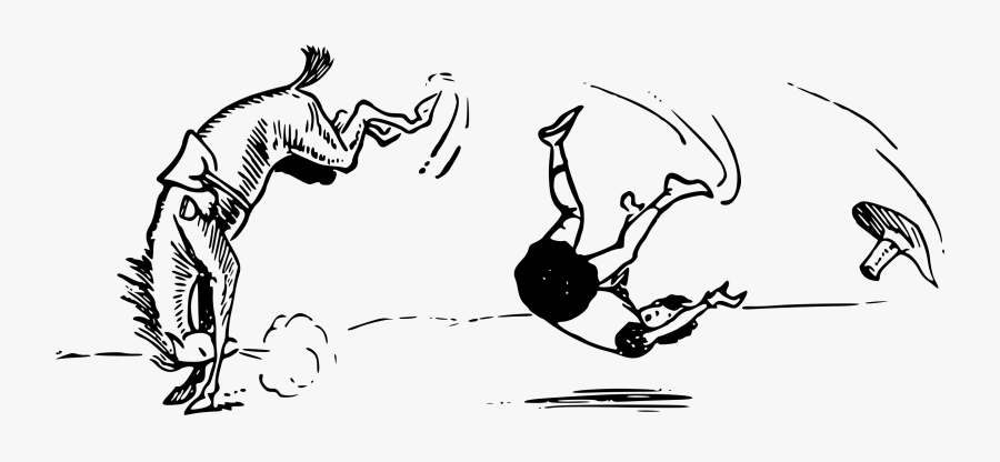 Cartoon Horse Kicking Man, Transparent Clipart