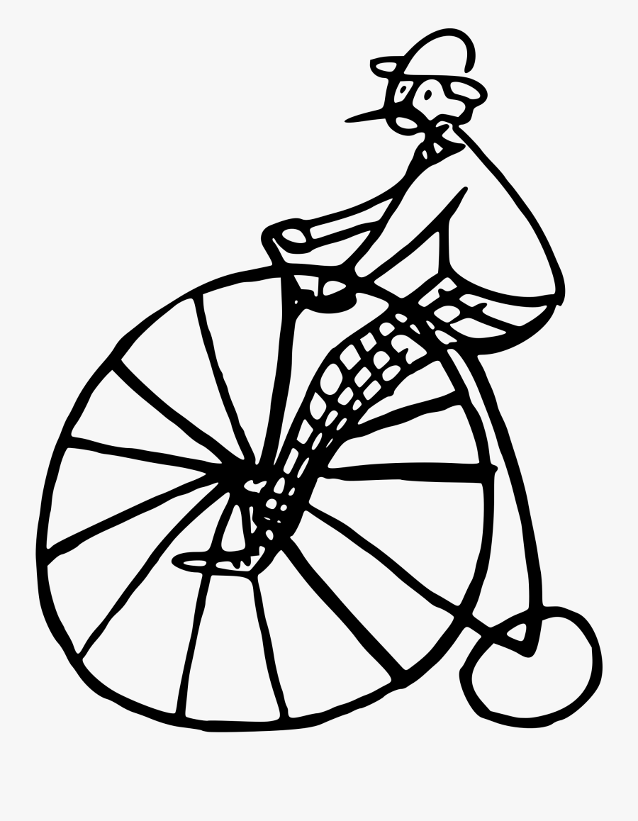 Bicycle Accessory,line Art,bicycle - Penny Farthing Cycle Png, Transparent Clipart