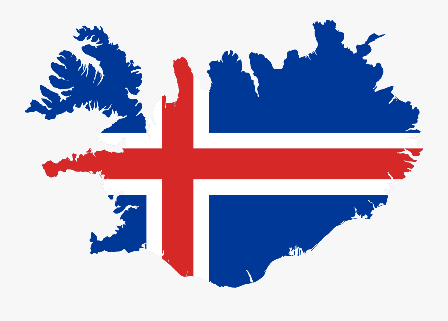 Iceland Map With Flag, Transparent Clipart