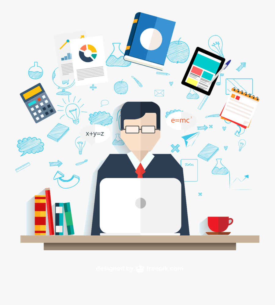 Teaching Clipart Parent Teacher - Work Flat Design Png, Transparent Clipart