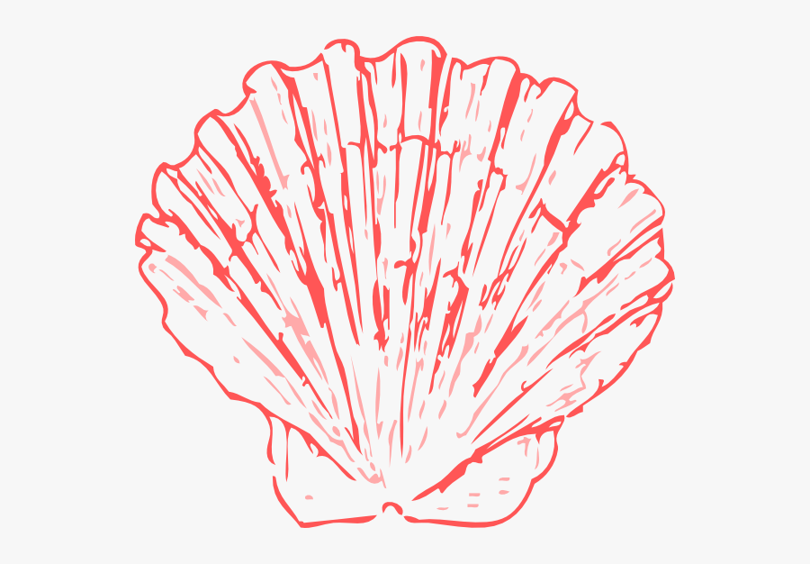 Coral Sea Shell Clipart Clip Art At Clker - Scallop Shell Clipart, Transparent Clipart