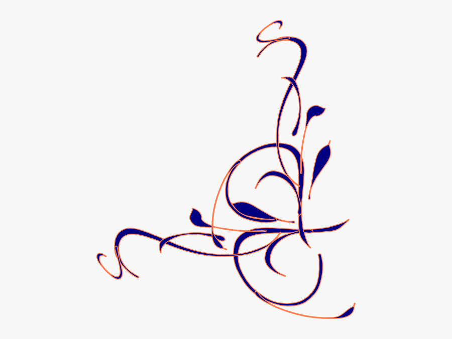 Navy & Coral Svg Clip Arts - Blue And Yellow Floral Border, Transparent Clipart