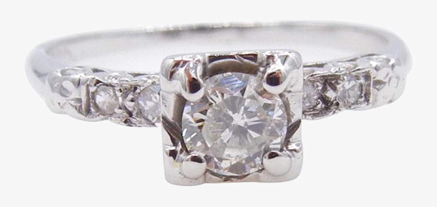 Transparent Diamond Ring Clipart Black And White - Engagement Ring, Transparent Clipart