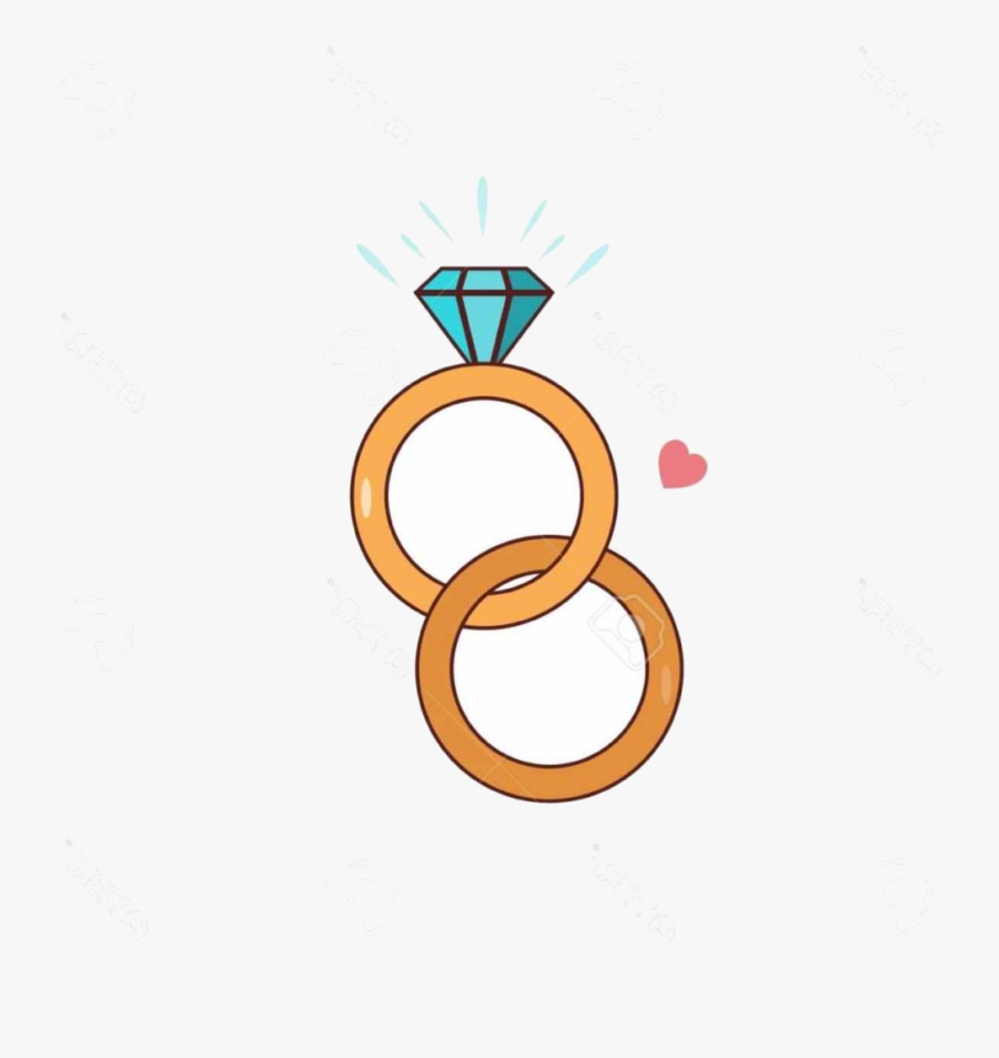 Diamond Ring Cliparts Transparent Png - Diamond Engagement Ring Cartoon, Transparent Clipart