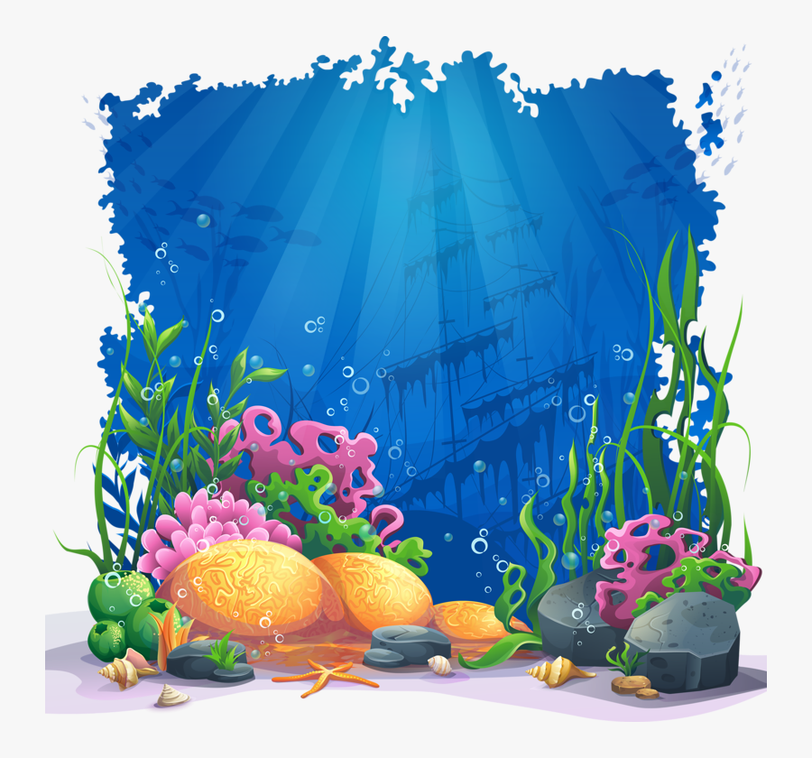 Fish Illustration Vector - Under Water Scene Clipart, Transparent Clipart