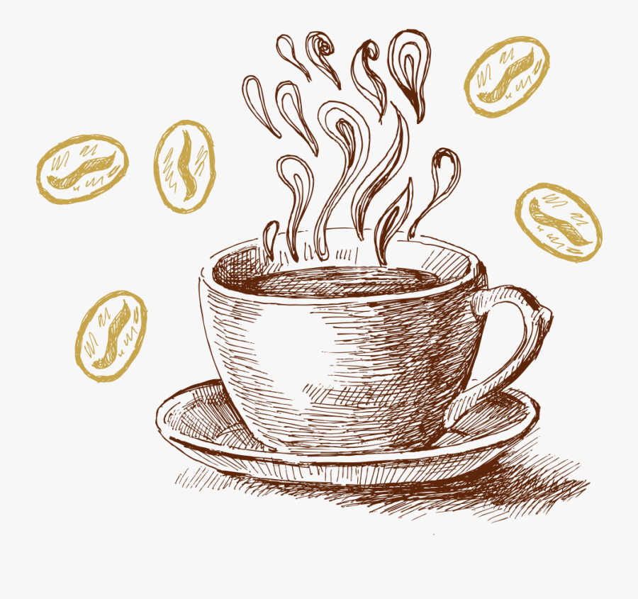 Coffee Latte Tea Cappuccino Cafe - Cafe Illustration, Transparent Clipart