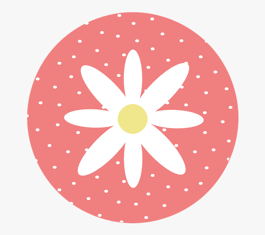 Daisy With Polka Dots Coral Svg Clip Arts - Daisy And Polka Dots, Transparent Clipart