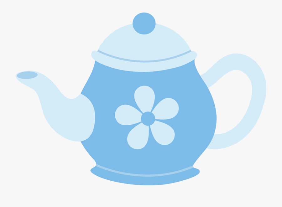 Blue Teapot With Flower - Alice In Wonderland Cartoon Tea Pot, Transparent Clipart