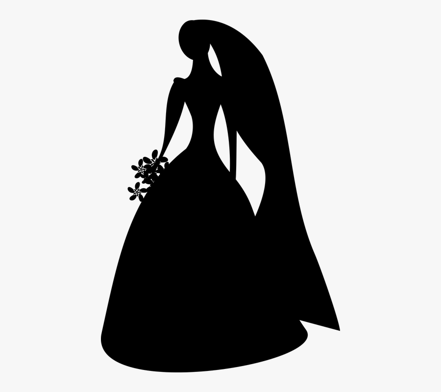 Transparent Bride And Groom Clipart Black And White - Bride Flowers Icon Png, Transparent Clipart