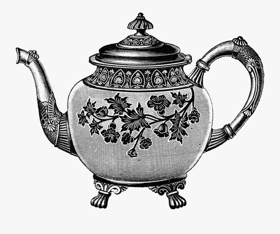 Vintage Teapot Clipart, Transparent Clipart