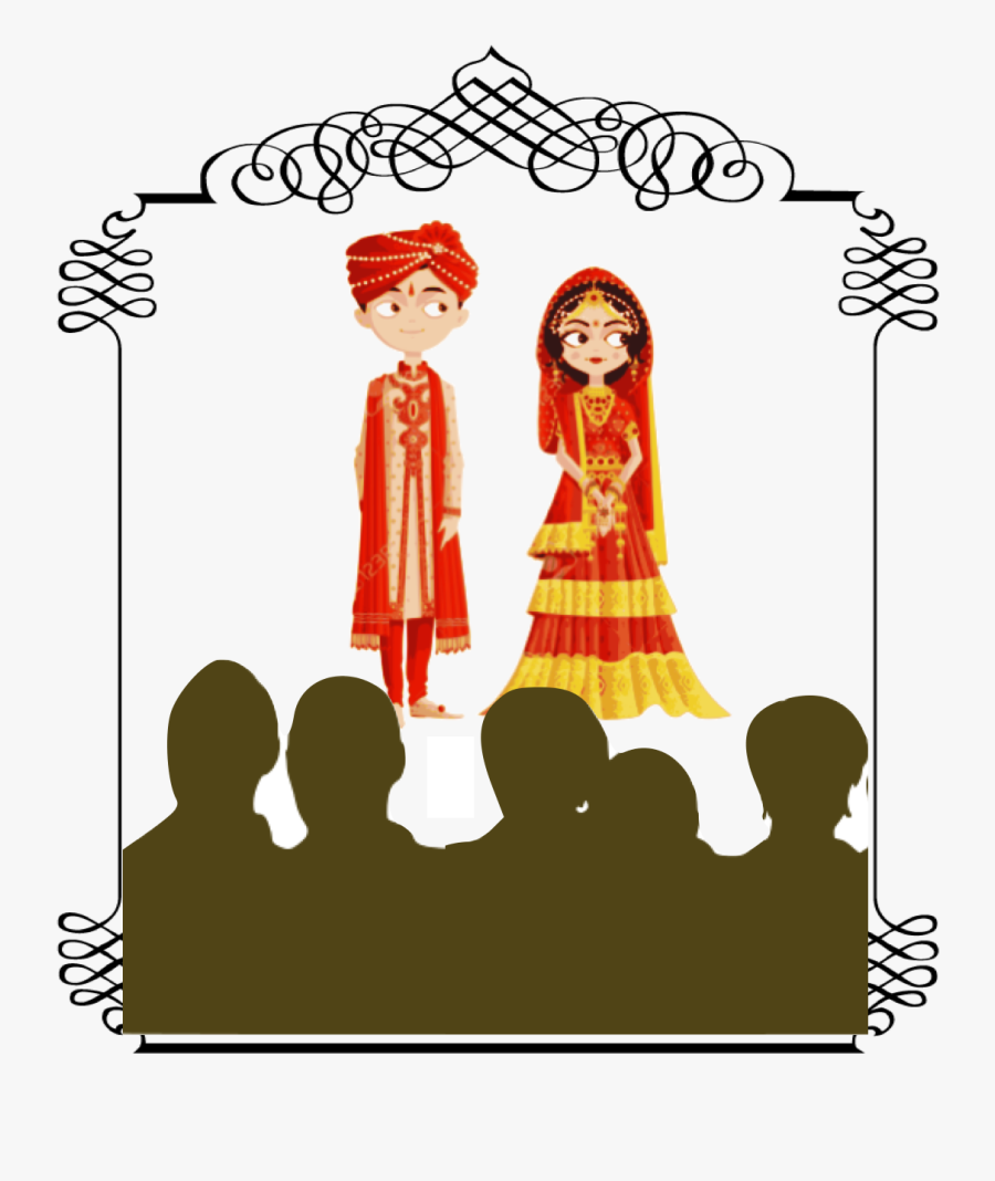 Wedding Bride And Groom Cartoon India Clipart , Png - Indian Bride And Groom Cartoon Png, Transparent Clipart