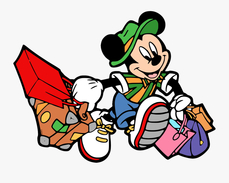 Mickey Mouse Carrying Luggage, Transparent Clipart