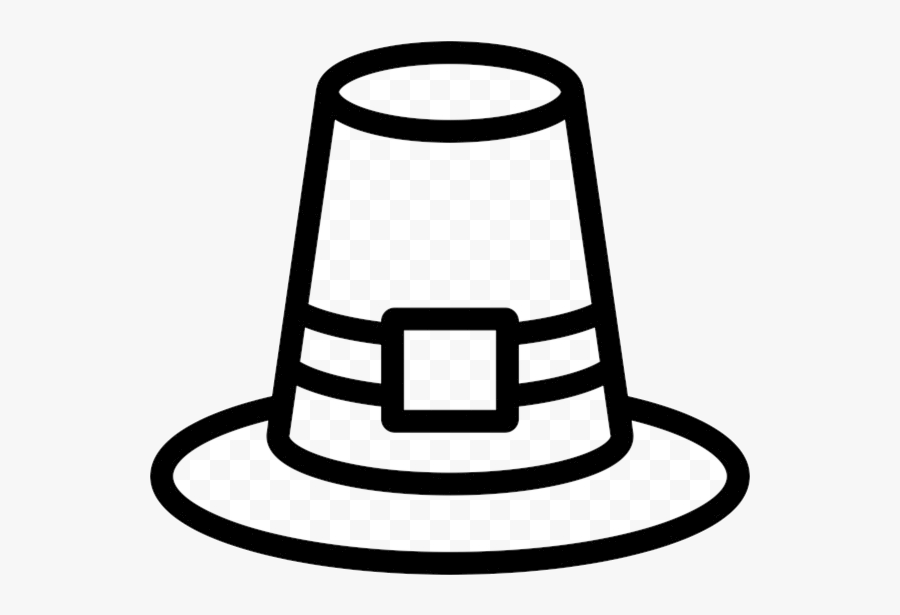 Pilgrim Hat Rubber Stamp Drawing Clipart Transparent - Pilgrim Hat Black And White, Transparent Clipart