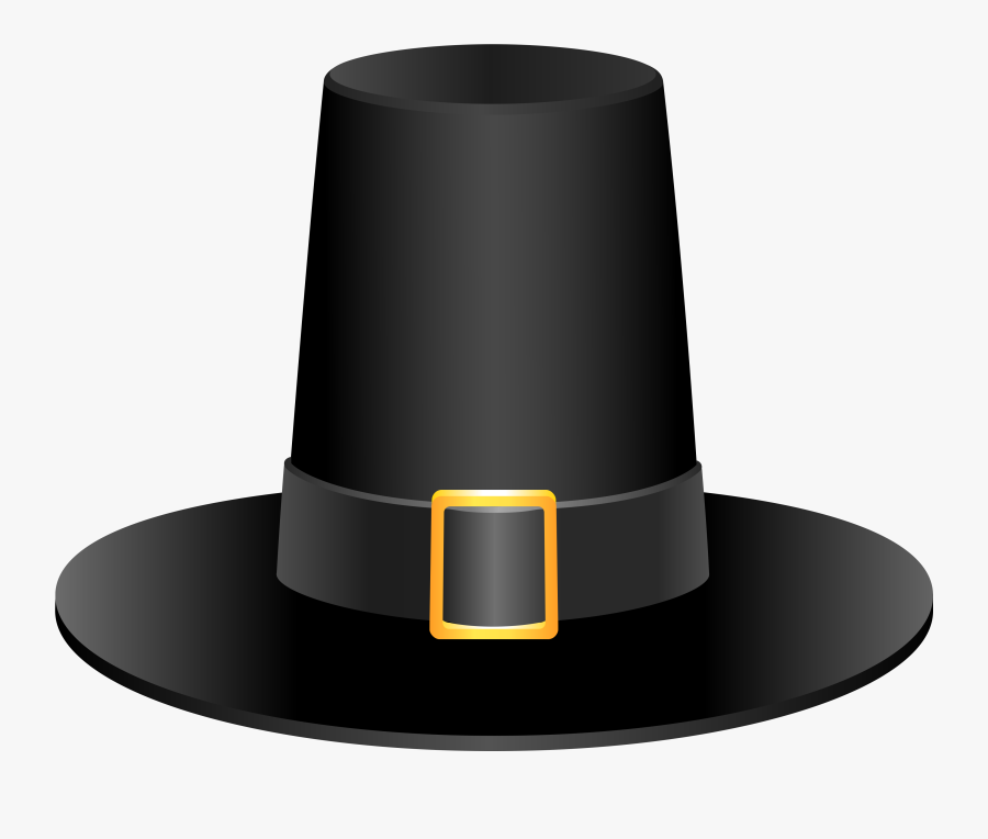 Pilgrim Hat Pilgrims Thanksgiving Clip Art Black Picture - Pilgrim Top Hat, Transparent Clipart