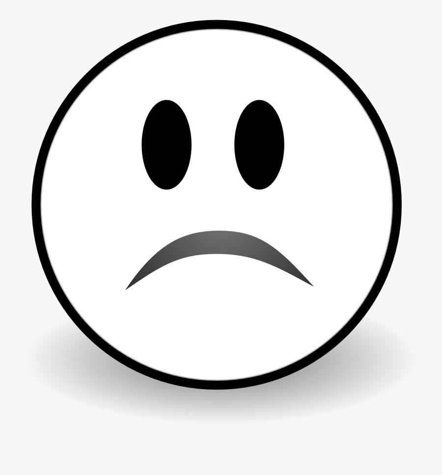 Sad Face Clipart Black And White Free Images - Sad Face Emoji Drawing, Transparent Clipart