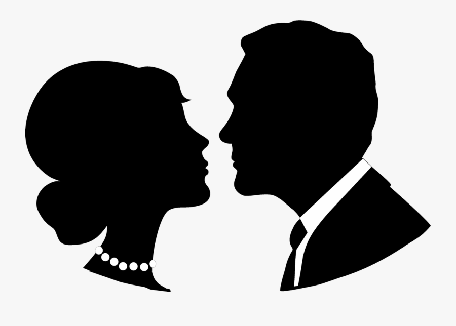 Groom Clipart Face - Bride Face Silhouette Png, Transparent Clipart