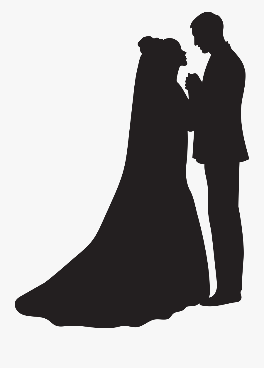 Silhouette Bridegroom Clip Art - Bride And Groom Silhouette Png, Transparent Clipart