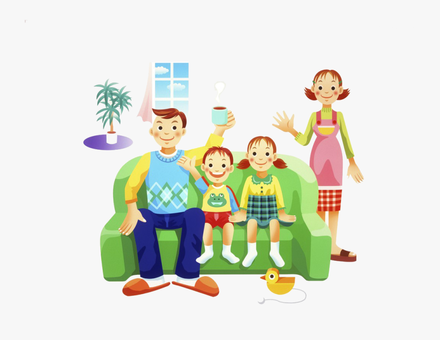 Banner Transparent Library Family Vacation Clipart - Happiness Cartoon, Transparent Clipart