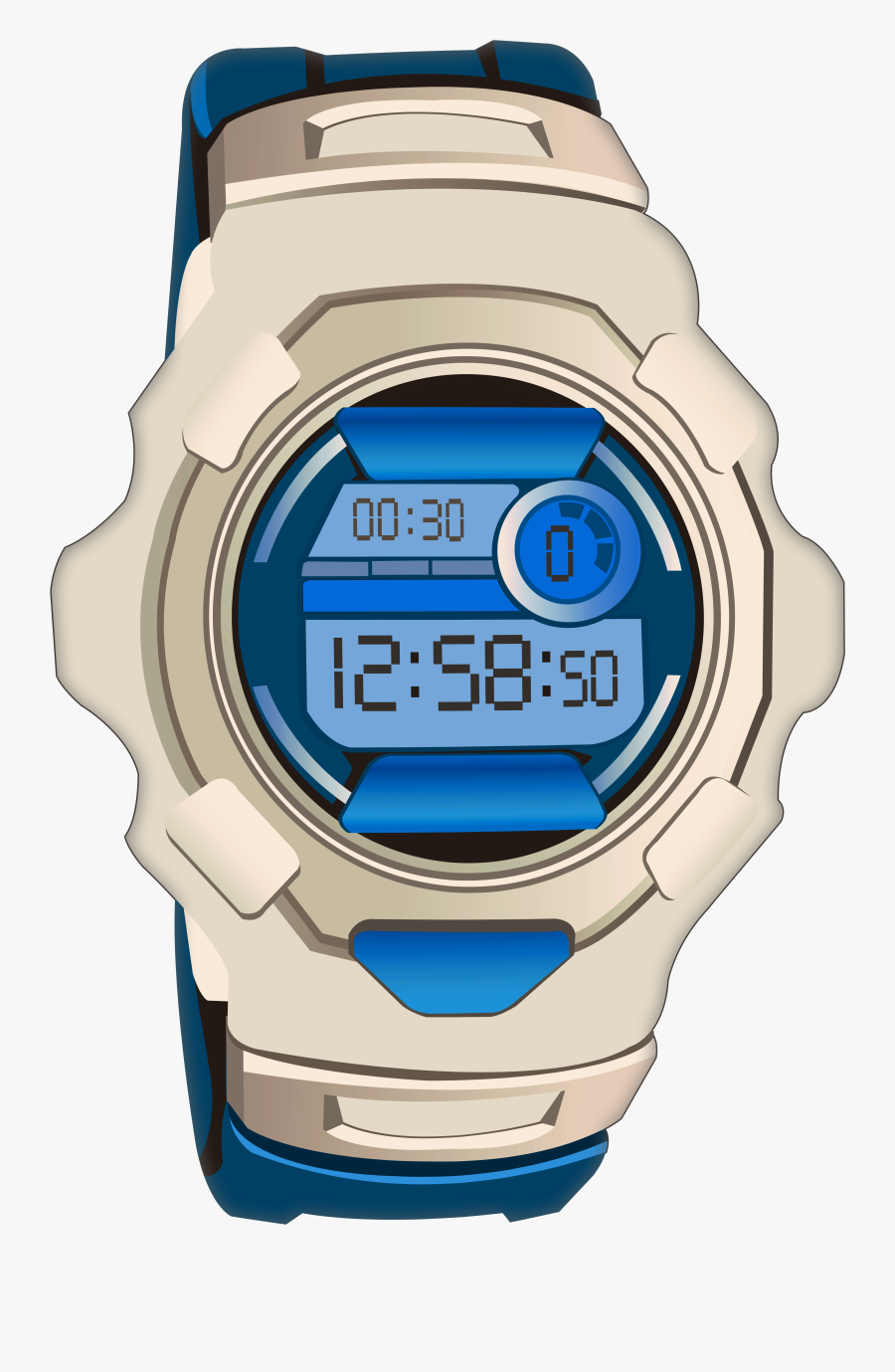 Blue Sport Digital Watch Png Clip Art - Digital Watch Clipart, Transparent Clipart