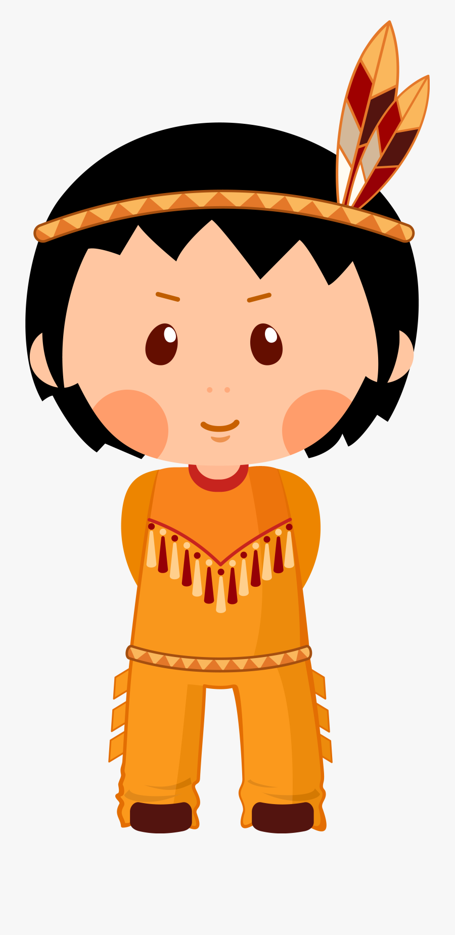 Native Boy Clipar Png - Cartoon Native American Boy, Transparent Clipart